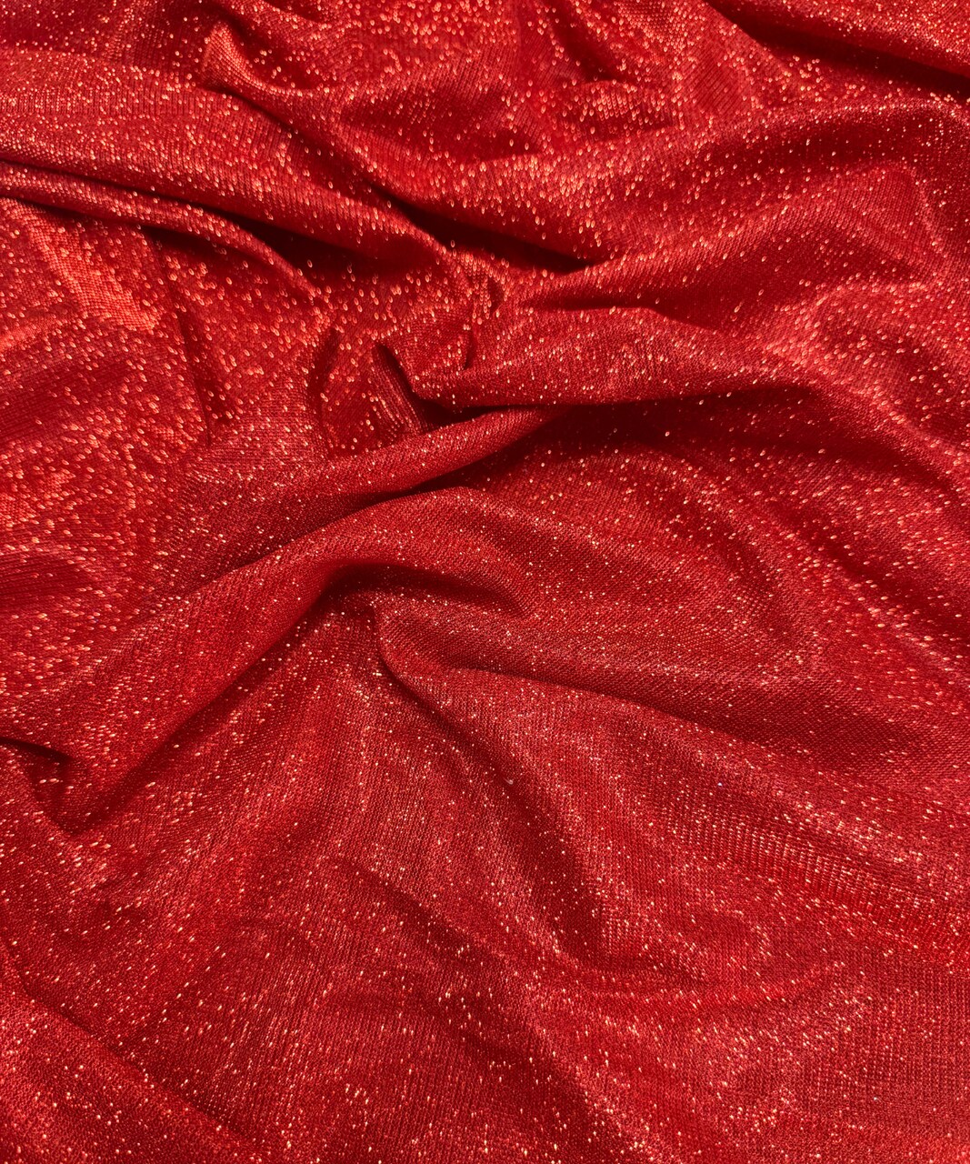 Red Glitter Lurex Knit Fabric by the Yard, 60" Wide Sparkle Metallic Stretch Fabric for Costumes, Gowns, Dancewear